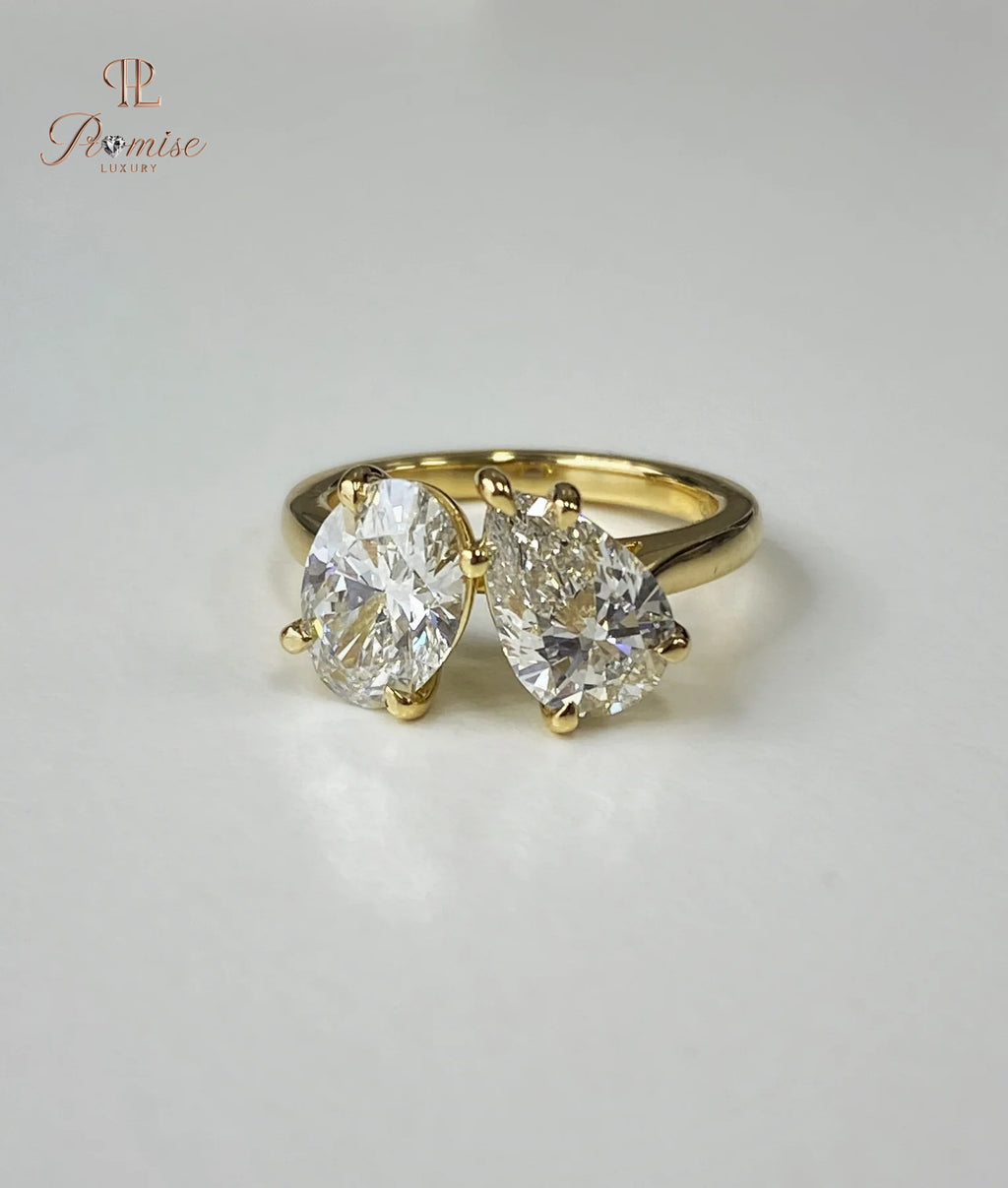 Pear & Oval Cut Toi Et Moi Ring – Unique Two Stone Engagement Ring