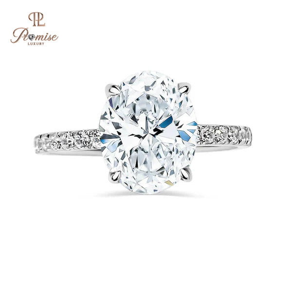 Minimalist Oval Lab Grown Diamond Engagement Ring - Luxury Bridal Ring