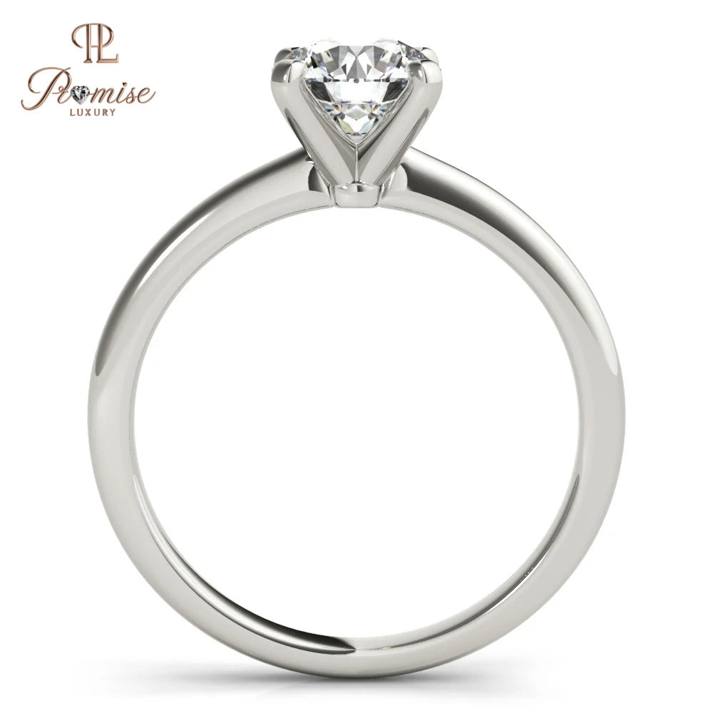 Simple Round Cut Diamond Ring - Minimalist Everyday Fine Jewelry