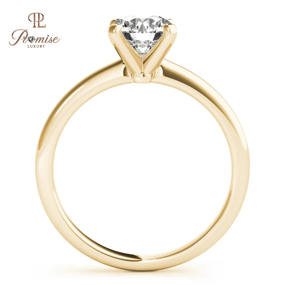 Simple Round Cut Diamond Ring - Minimalist Everyday Fine Jewelry