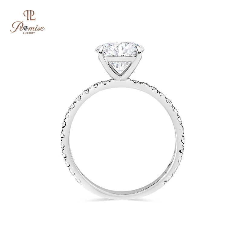 Minimalist Oval Lab Grown Diamond Engagement Ring - Luxury Bridal Ring
