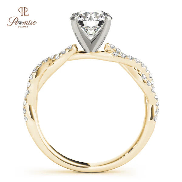 Twisted Band Round Diamond Ring – Unique Infinity Engagement Ring