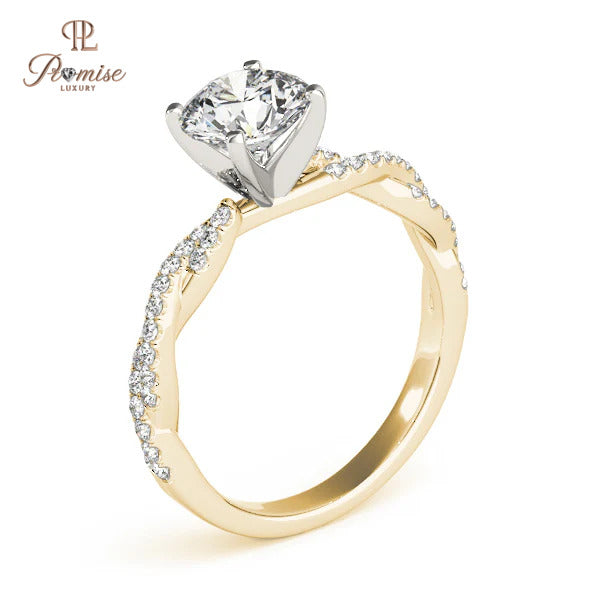 Twisted Band Round Diamond Ring – Unique Infinity Engagement Ring