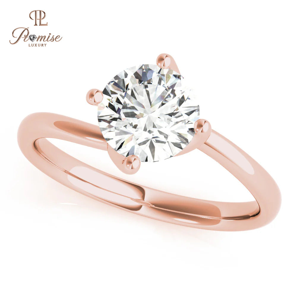 Antique Round Diamond Bridal Ring – Classic Solitaire Gold Ring