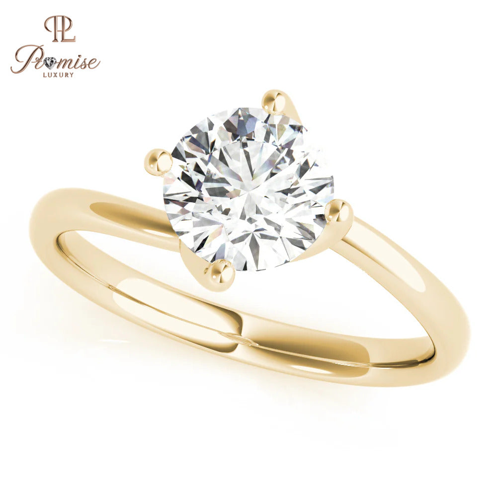 Antique Round Diamond Bridal Ring – Classic Solitaire Gold Ring