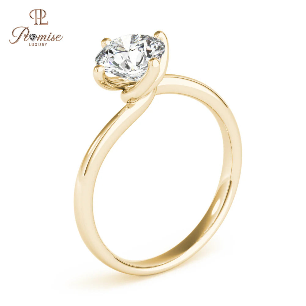 Antique Round Diamond Bridal Ring – Classic Solitaire Gold Ring