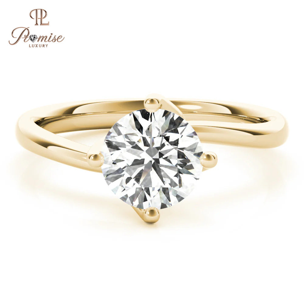 Antique Round Diamond Bridal Ring – Classic Solitaire Gold Ring