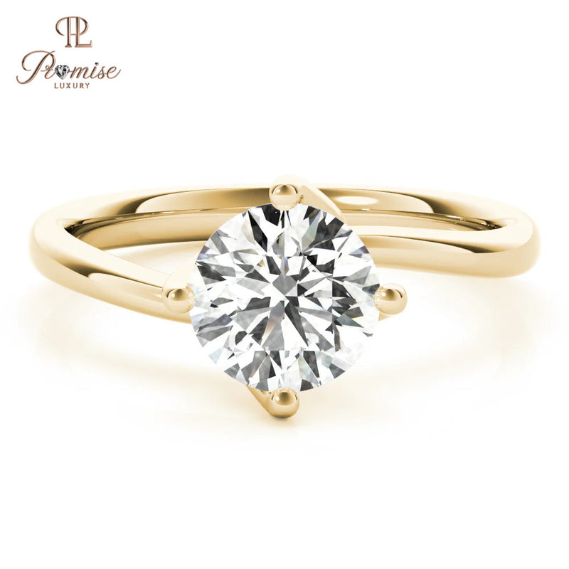 Antique Round Diamond Bridal Ring – Classic Solitaire Gold Ring