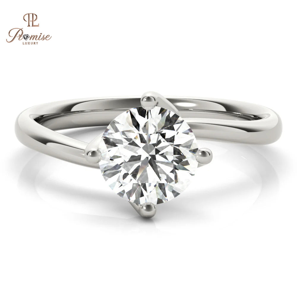 Antique Round Diamond Bridal Ring – Classic Solitaire Gold Ring