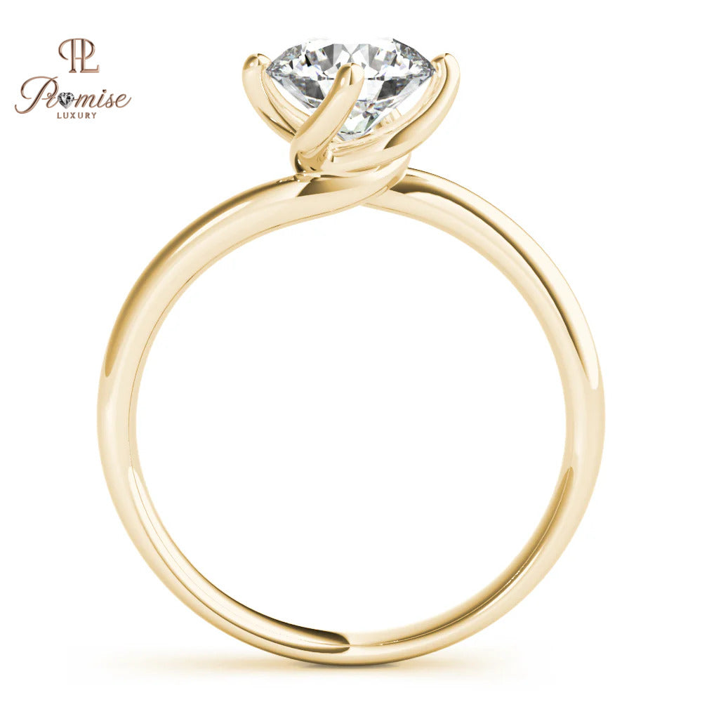 Antique Round Diamond Bridal Ring – Classic Solitaire Gold Ring