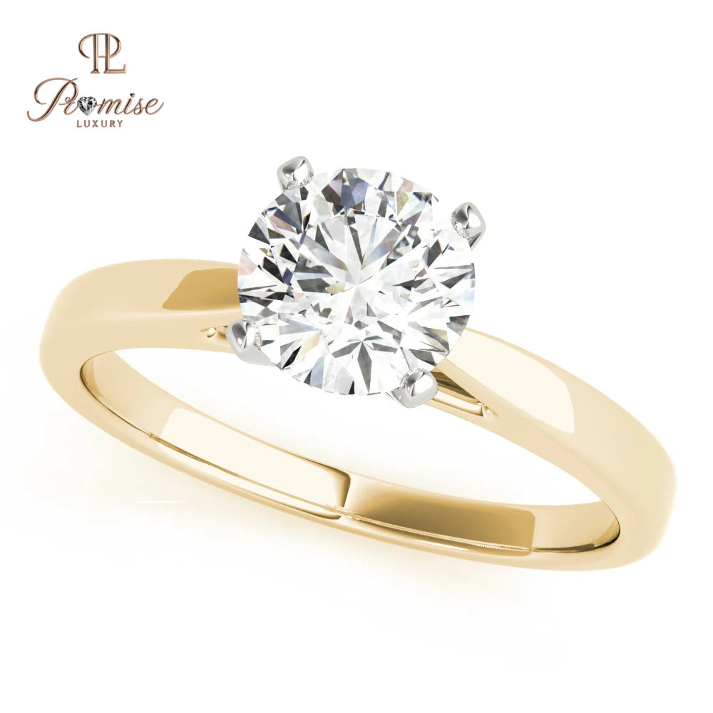 Minimalist Round Diamond 4-Prong Solitaire Ring – Perfect Proposal Ring