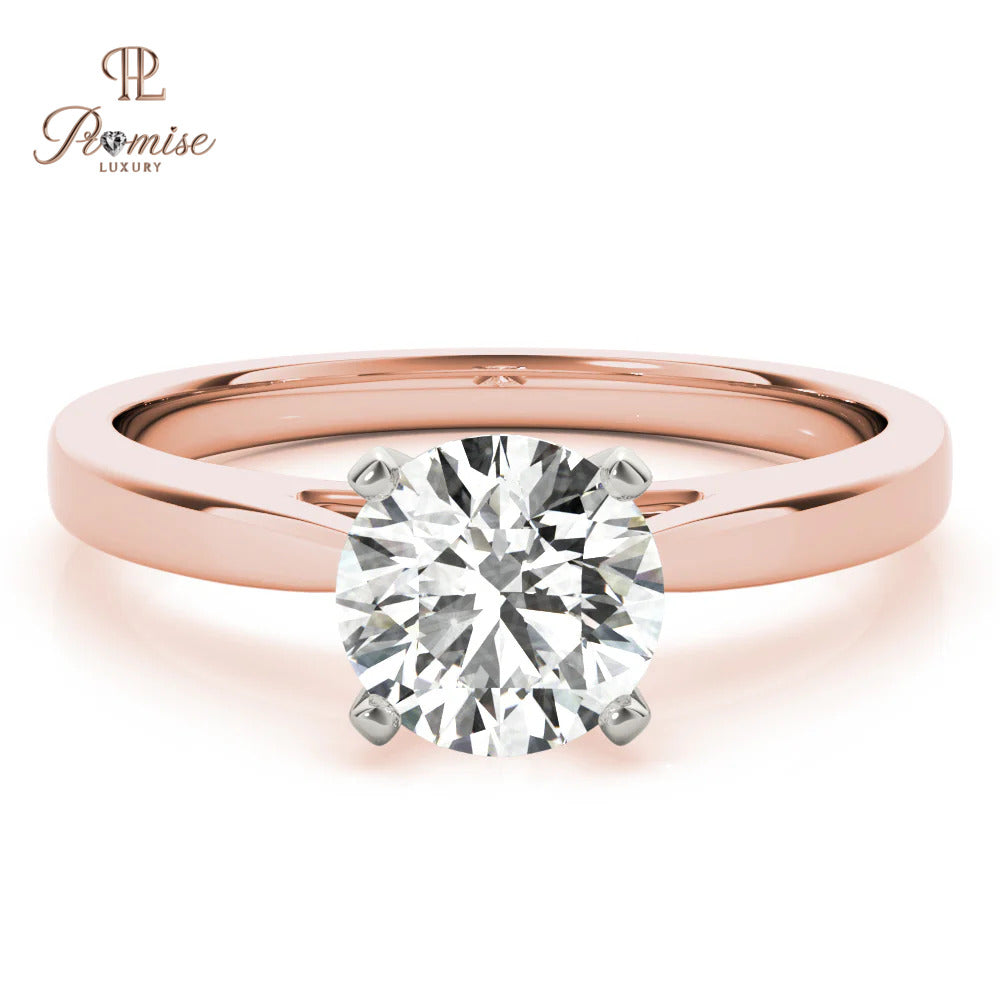 Minimalist Round Diamond 4-Prong Solitaire Ring – Perfect Proposal Ring
