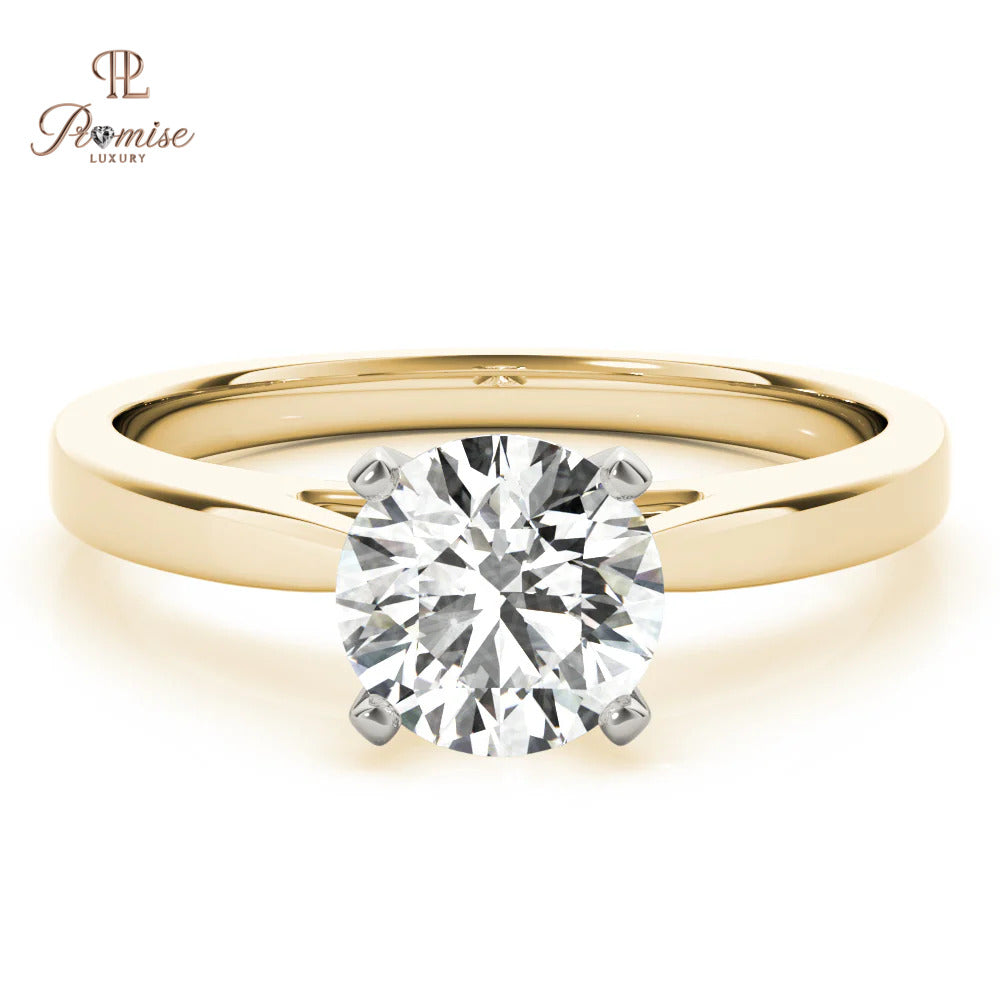 Minimalist Round Diamond 4-Prong Solitaire Ring – Perfect Proposal Ring