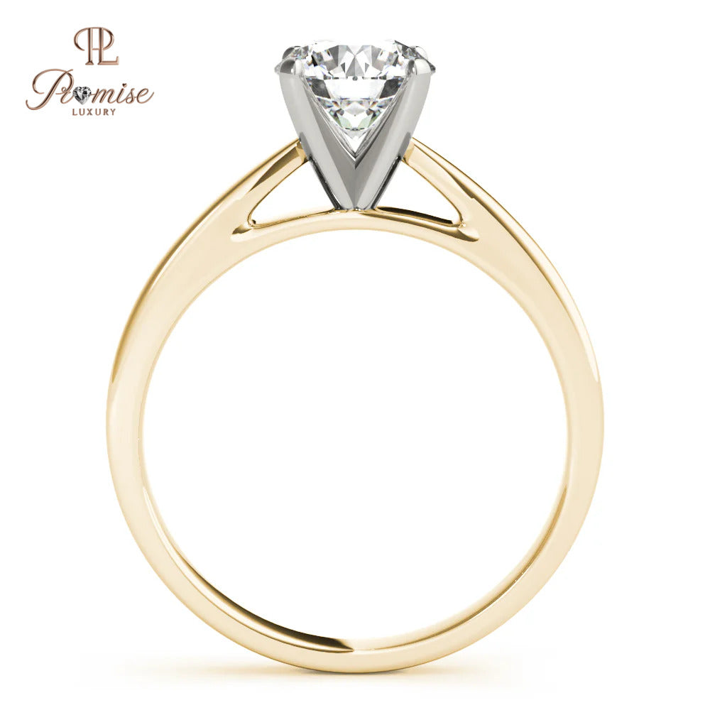 Minimalist Round Diamond 4-Prong Solitaire Ring – Perfect Proposal Ring