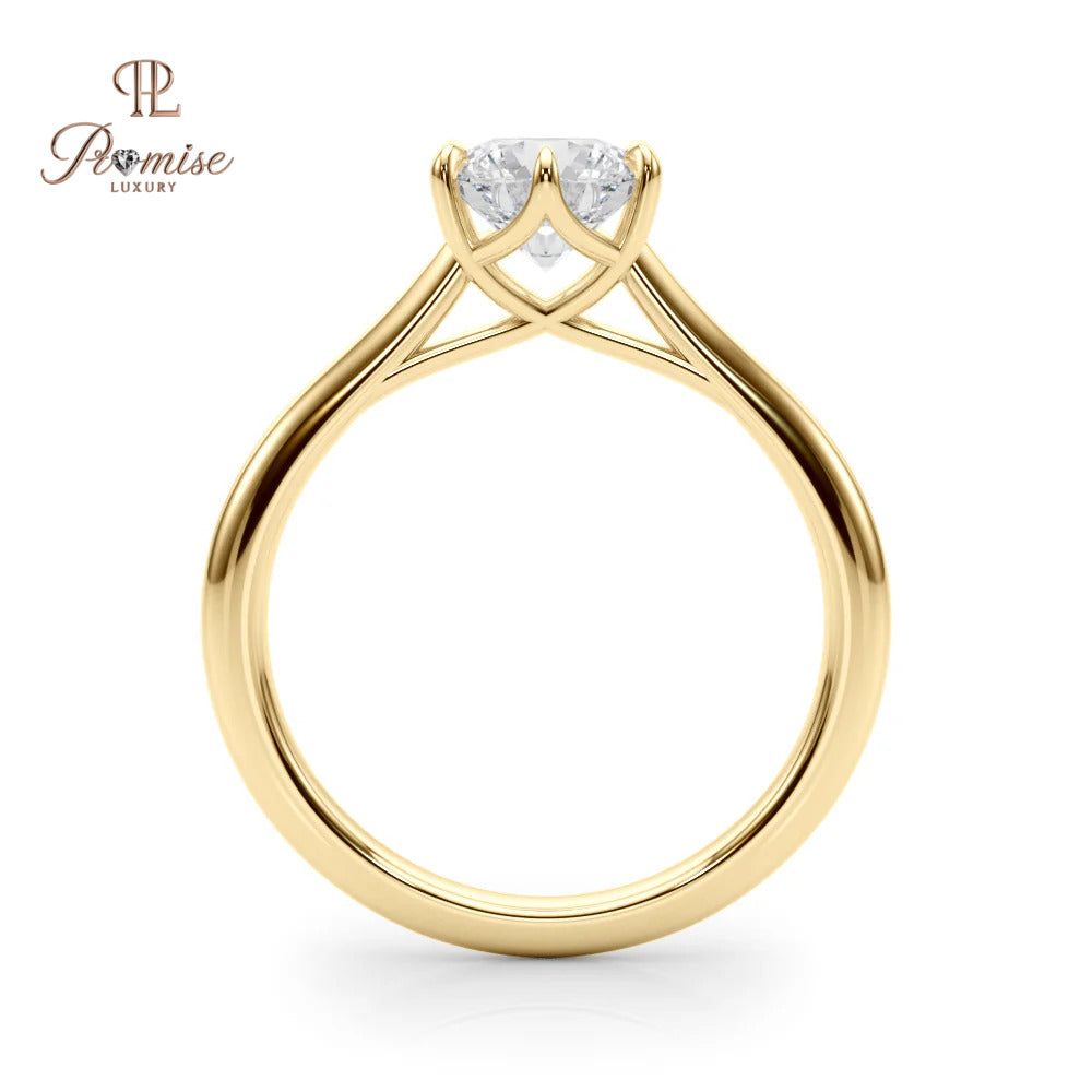 4-Prong Solitaire Round Diamond Ring in Solid Gold – Engagement & Wedding Ring