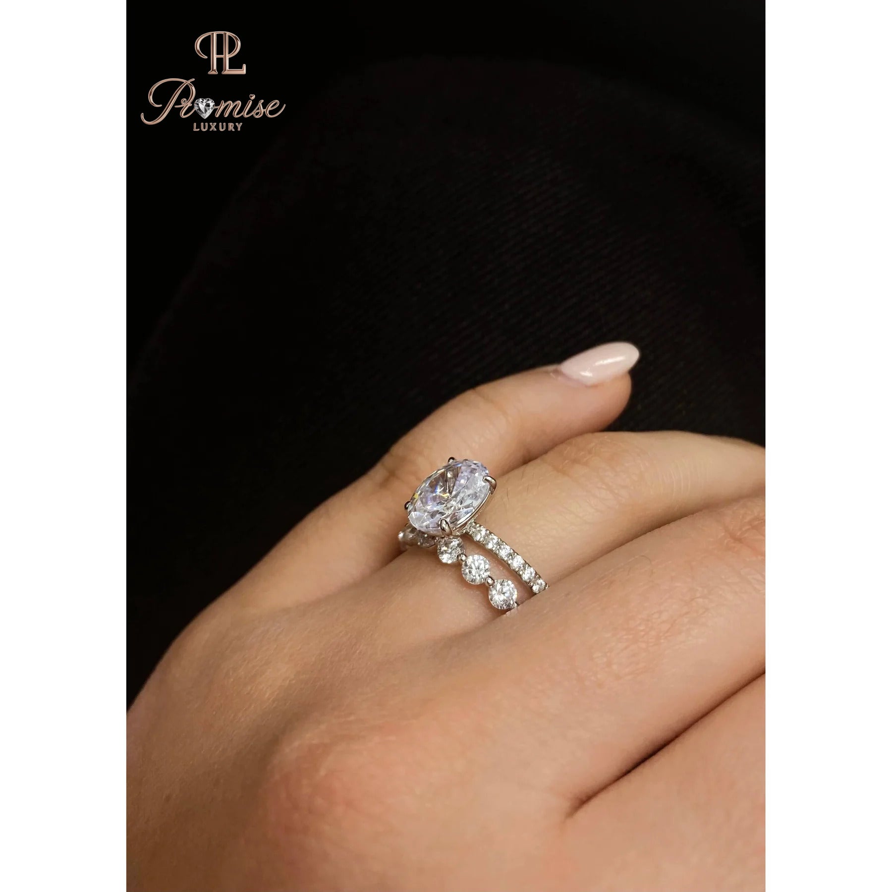 Minimalist Oval Lab Grown Diamond Engagement Ring - Luxury Bridal Ring