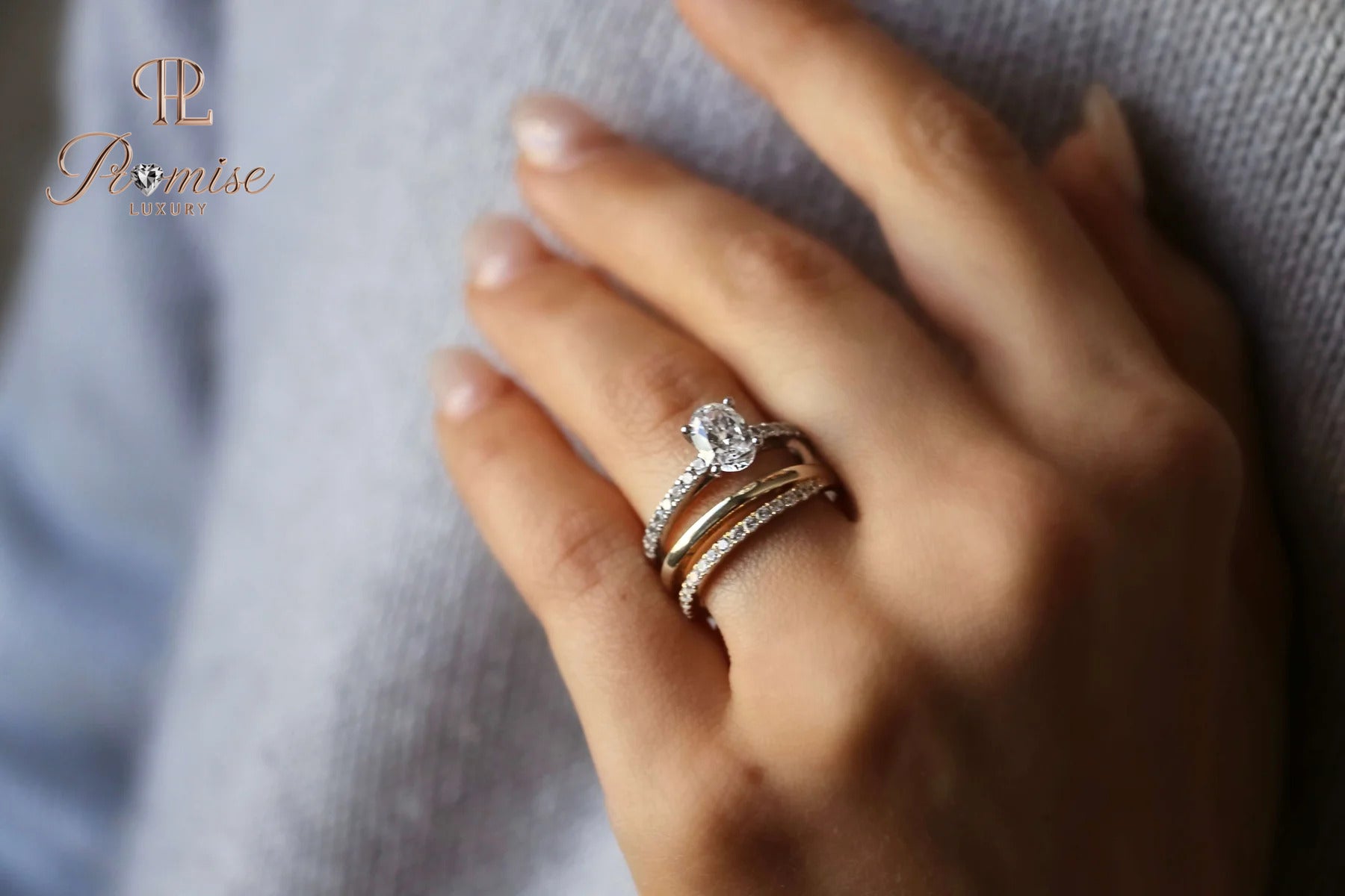 Minimalist Oval Lab Grown Diamond Engagement Ring - Luxury Bridal Ring