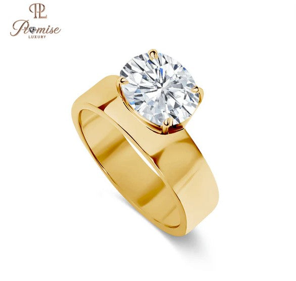 East West Oval Solitaire Cigar Ring – Modern Floating Diamond Ring