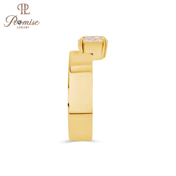 East West Oval Solitaire Cigar Ring – Modern Floating Diamond Ring