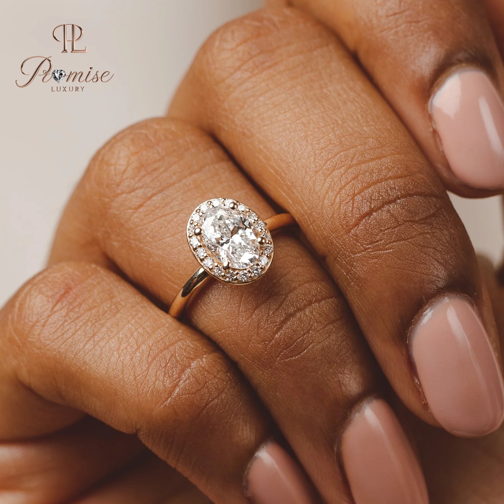 Halo Oval Diamond Engagement Ring – Luxury Engagement Ring for Women
