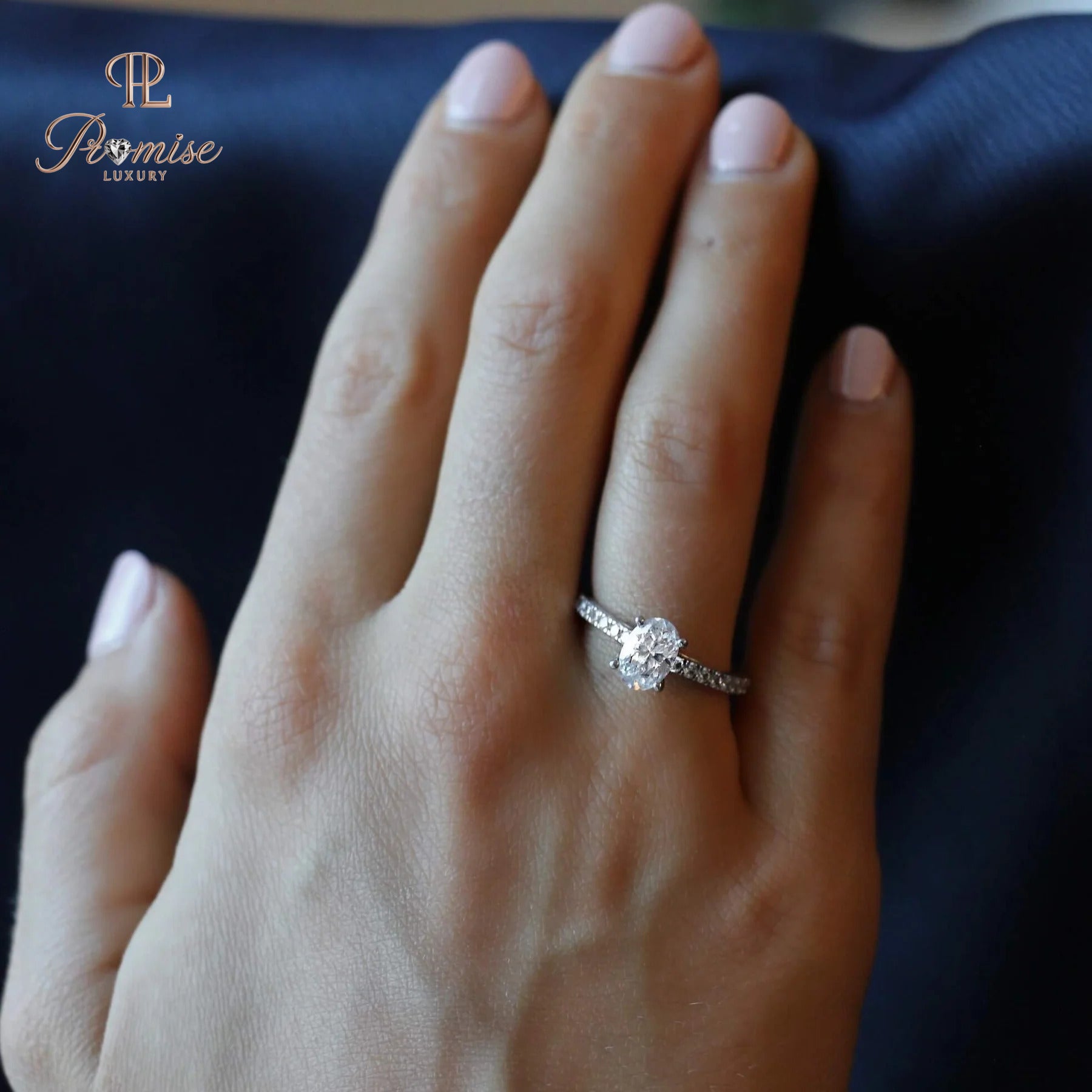 Minimalist Oval Lab Grown Diamond Engagement Ring - Luxury Bridal Ring