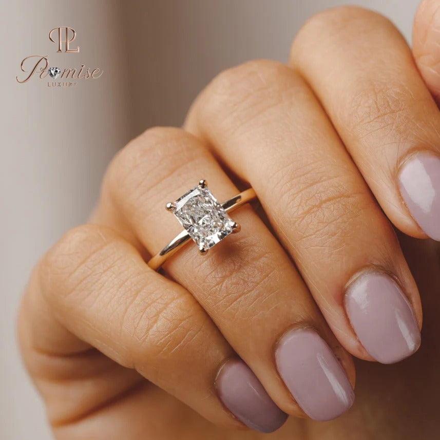 Classic Radiant Cut Lab Created Diamond Ring - Minimalist Luxury Engagement Ring
