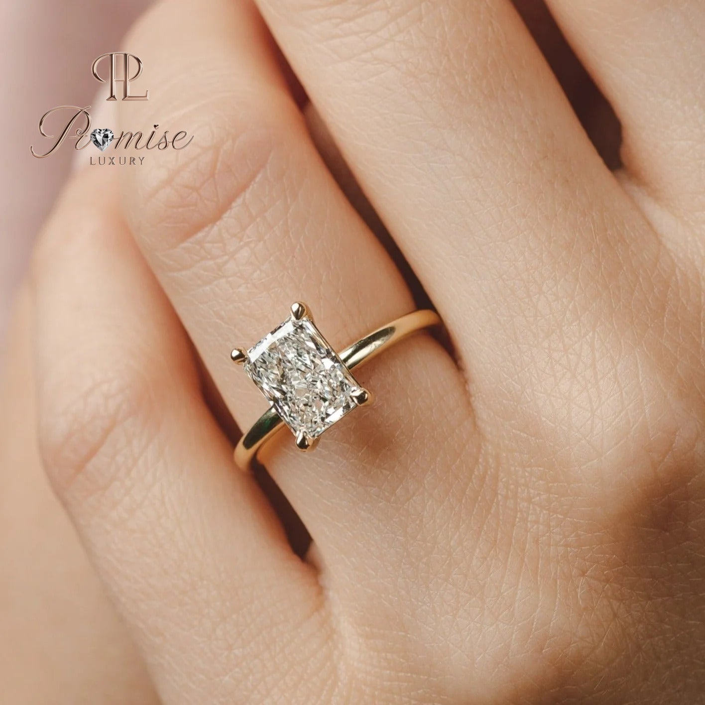 Classic Radiant Cut Lab Created Diamond Ring - Minimalist Luxury Engagement Ring