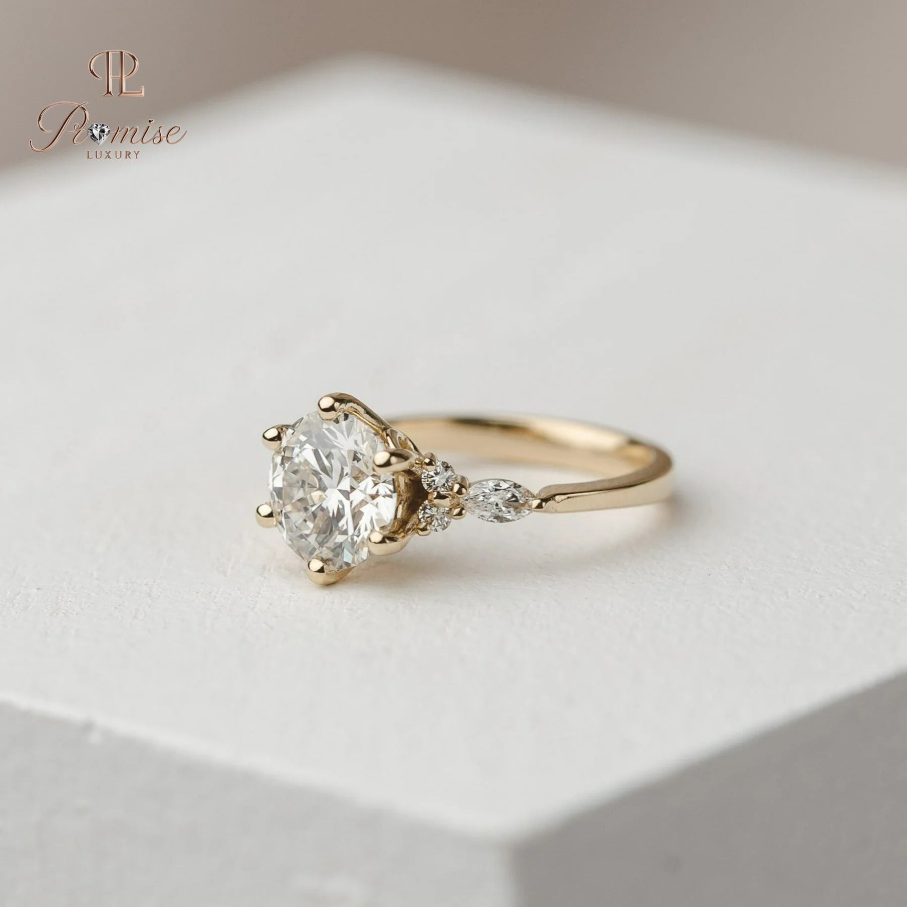 Unique 6-Prong Solitaire Round Cut Engagement Ring – Fancy Wedding Ring