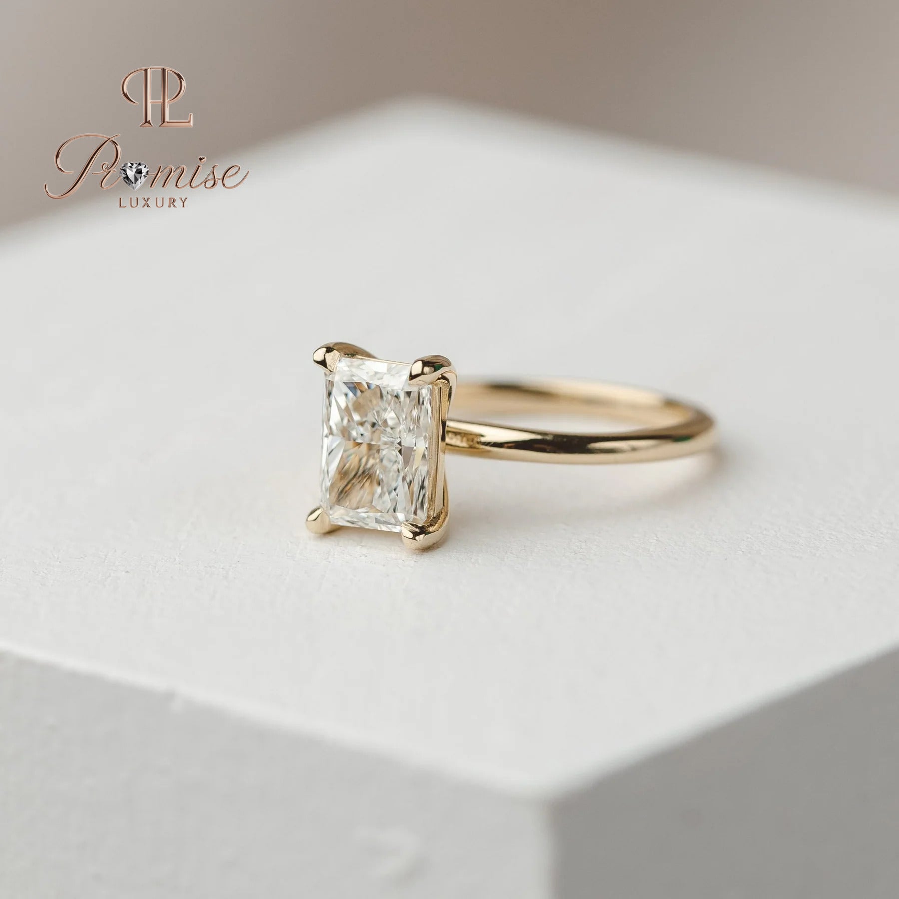 Classic Radiant Cut Lab Created Diamond Ring - Minimalist Luxury Engagement Ring