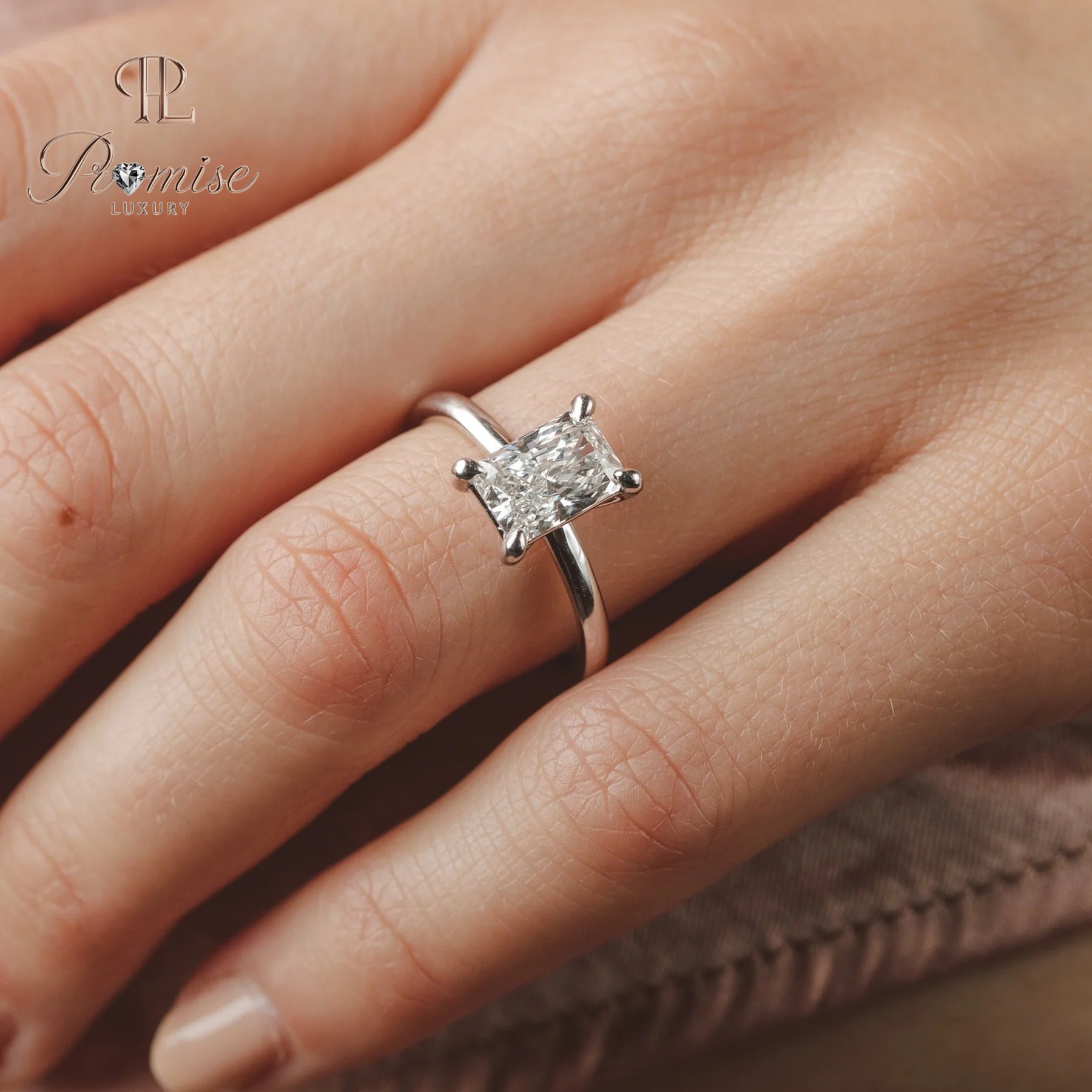 Classic Radiant Cut Lab Created Diamond Ring - Minimalist Luxury Engagement Ring