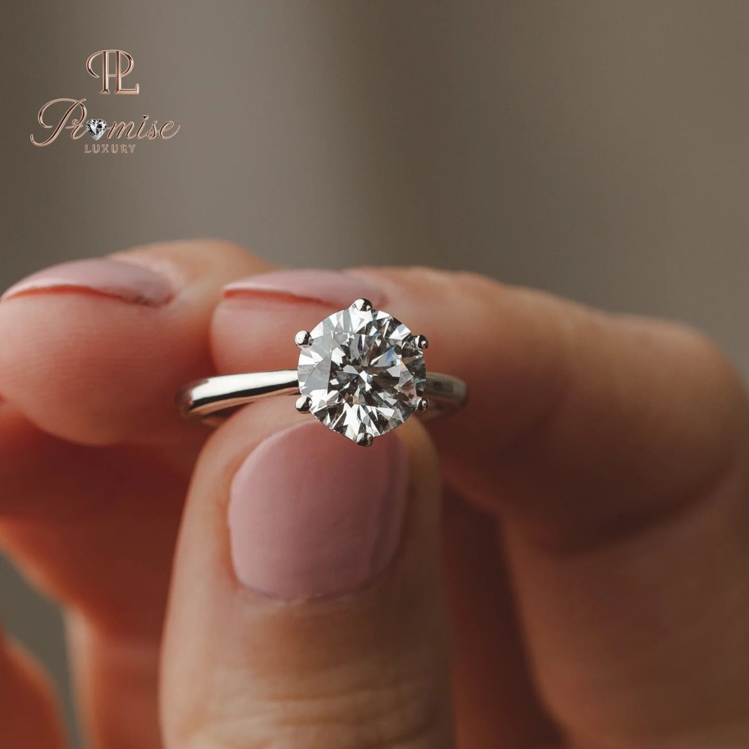 4-Prong Solitaire Round Diamond Ring in Solid Gold – Engagement & Wedding Ring