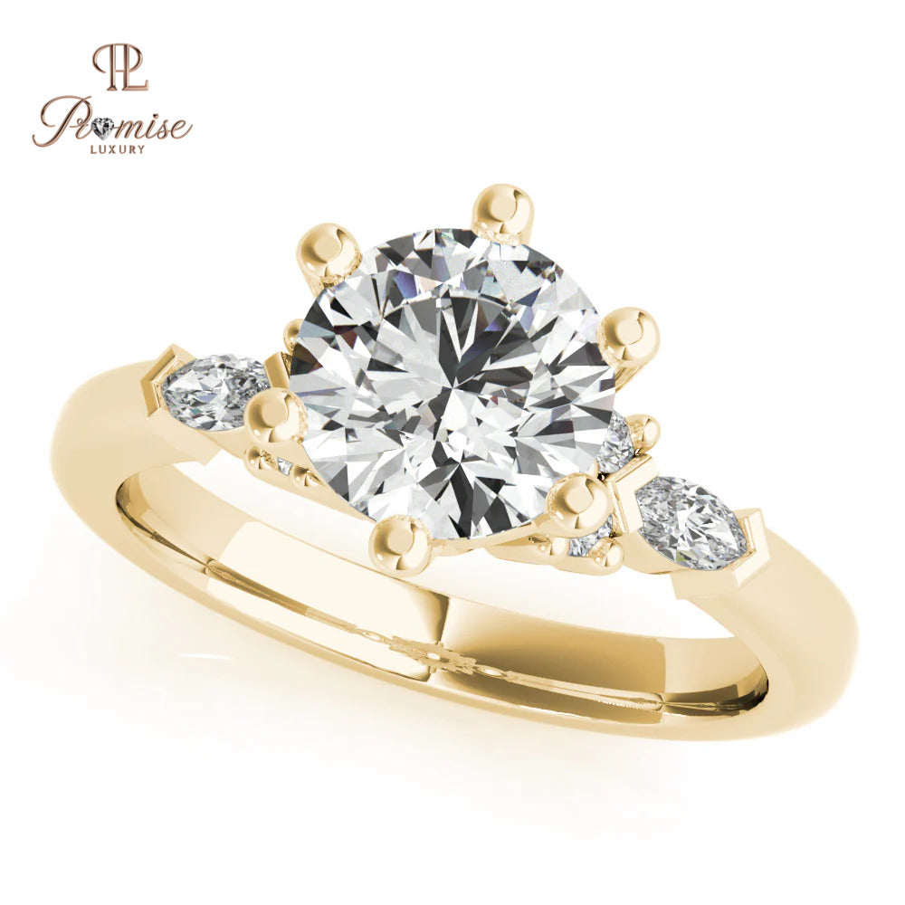 Unique 6-Prong Solitaire Round Cut Engagement Ring – Fancy Wedding Ring