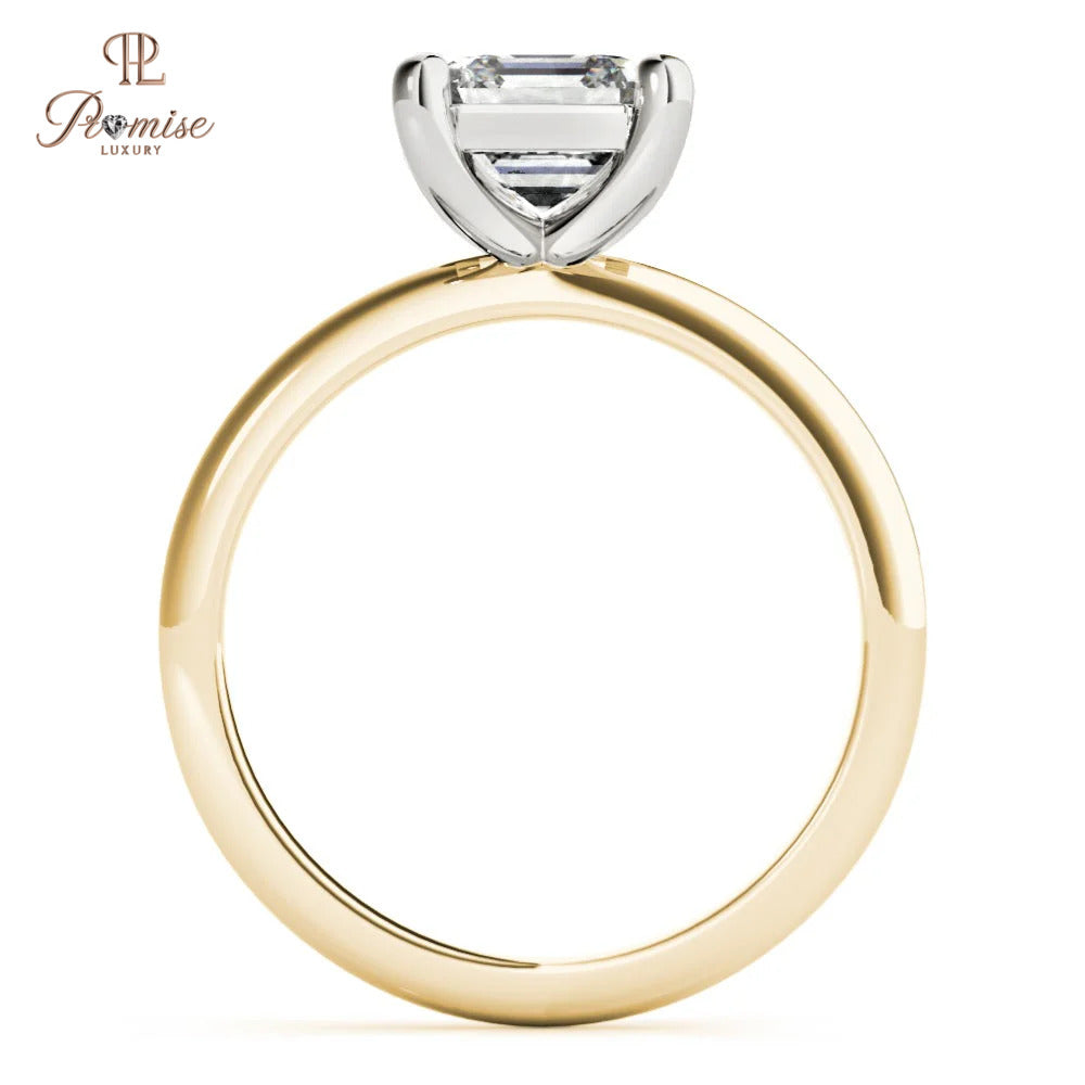 Vintage Inspired Asscher Cut Diamond Engagement Ring - Unique Wedding Ring