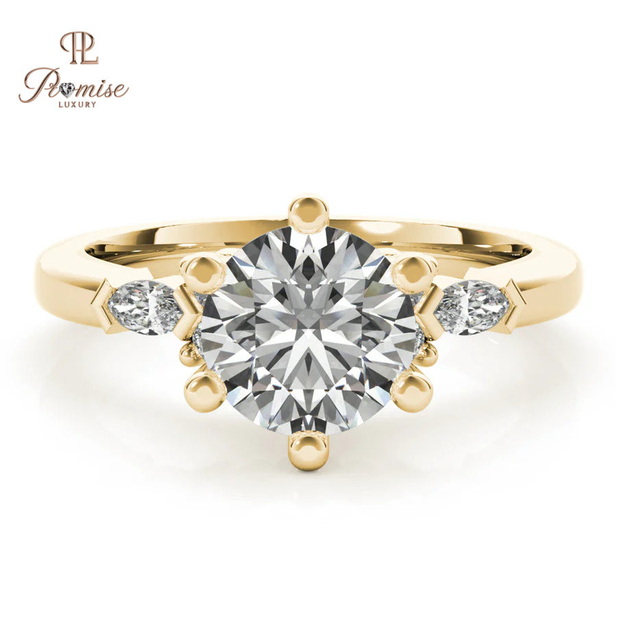 Unique 6-Prong Solitaire Round Cut Engagement Ring – Fancy Wedding Ring