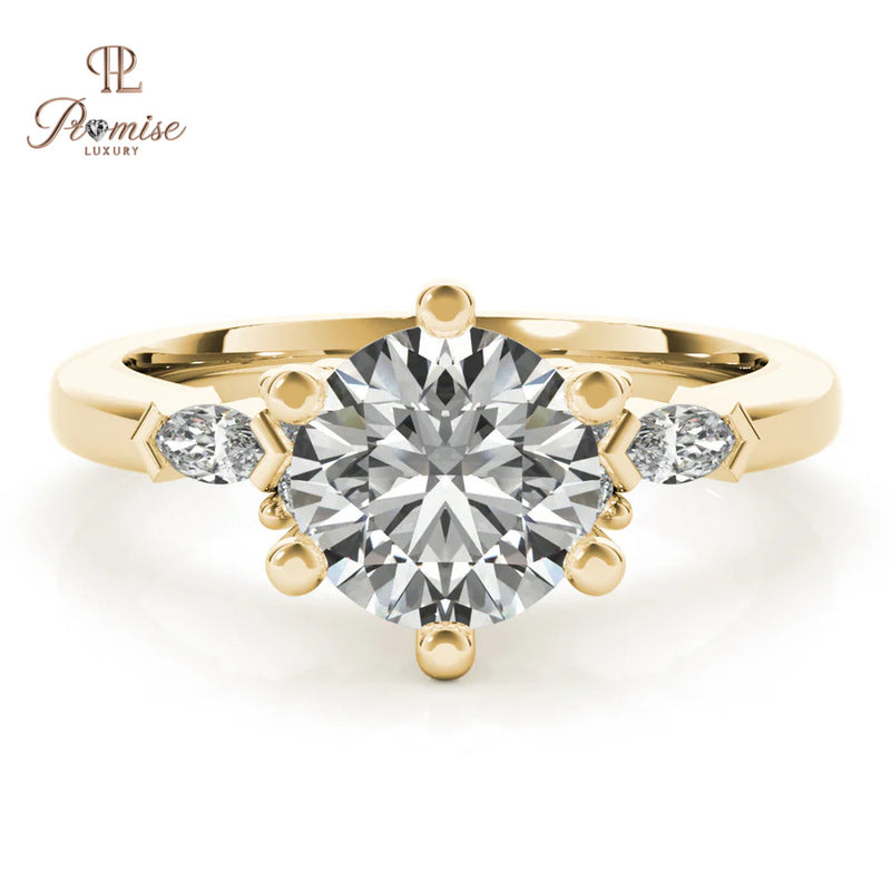 Unique 6-Prong Solitaire Round Cut Engagement Ring – Fancy Wedding Ring