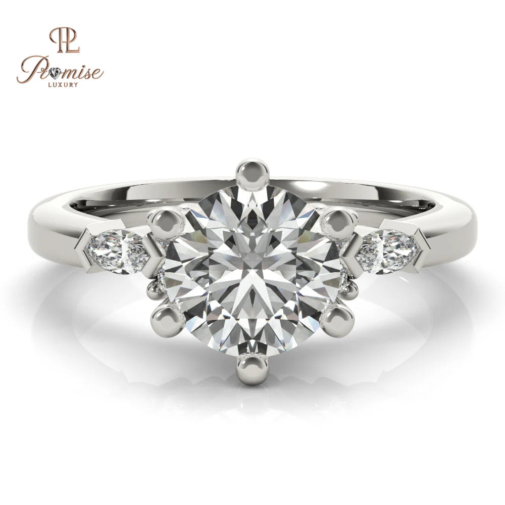 Unique 6-Prong Solitaire Round Cut Engagement Ring – Fancy Wedding Ring