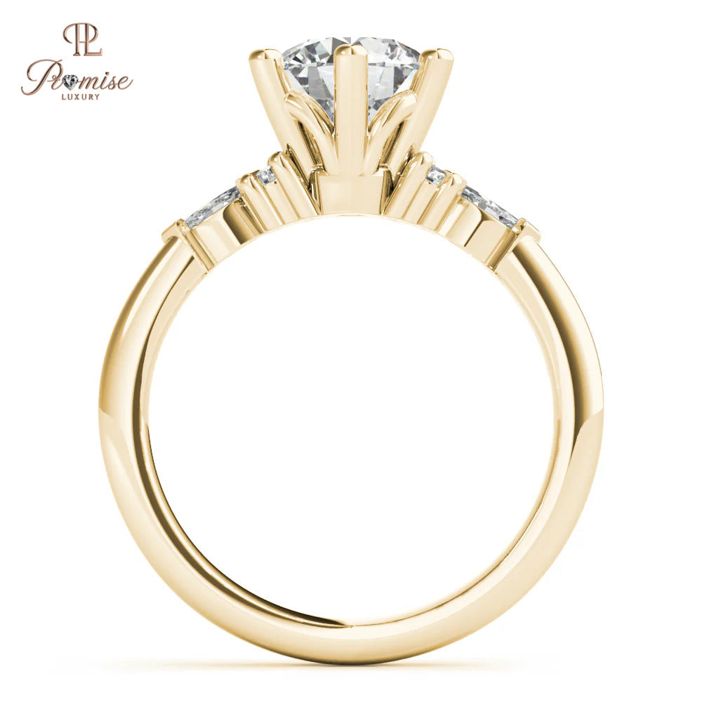 Unique 6-Prong Solitaire Round Cut Engagement Ring – Fancy Wedding Ring