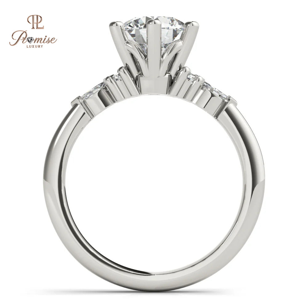 Unique 6-Prong Solitaire Round Cut Engagement Ring – Fancy Wedding Ring