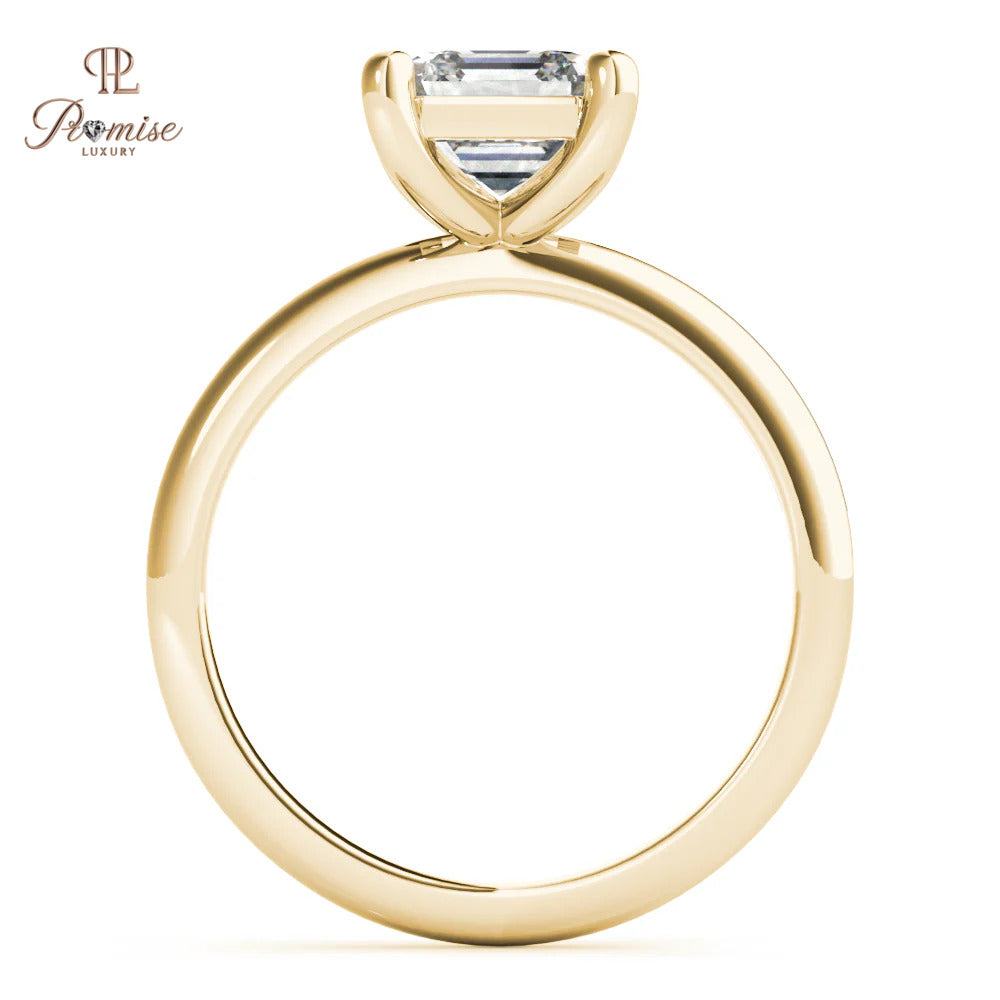 Vintage Inspired Asscher Cut Diamond Engagement Ring - Unique Wedding Ring