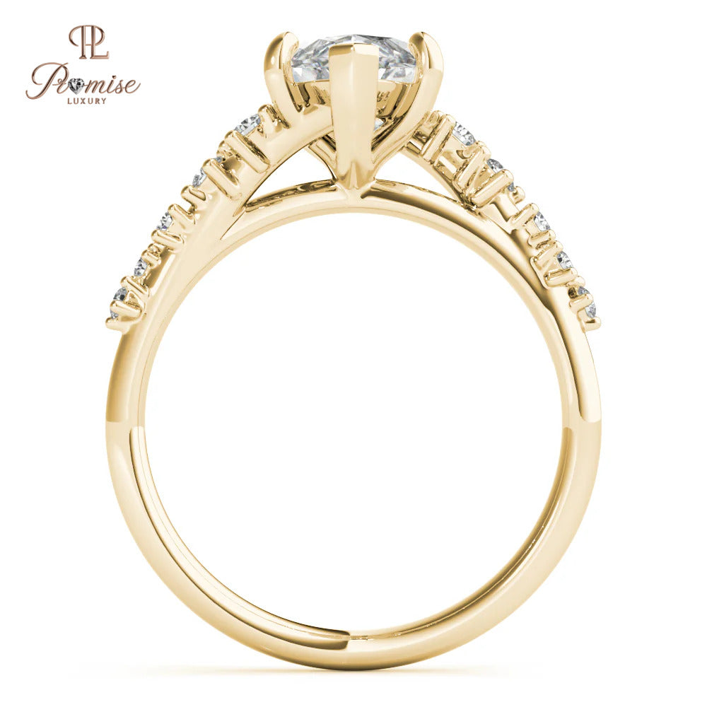 Luxury Split Shank Marquise Engagement Ring – Unique Diamond Ring