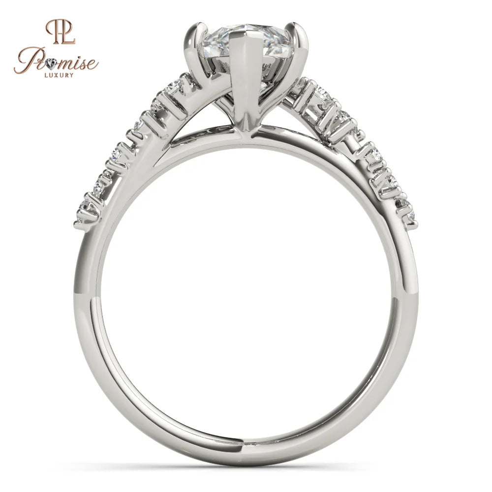 Luxury Split Shank Marquise Engagement Ring – Unique Diamond Ring