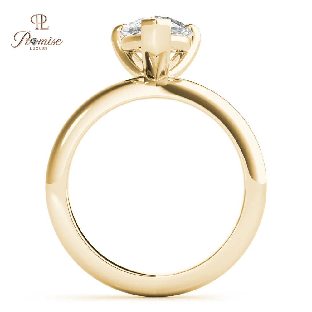 Pear Shape 3-Prong Diamond Ring - Modern Minimalist Engagement Ring