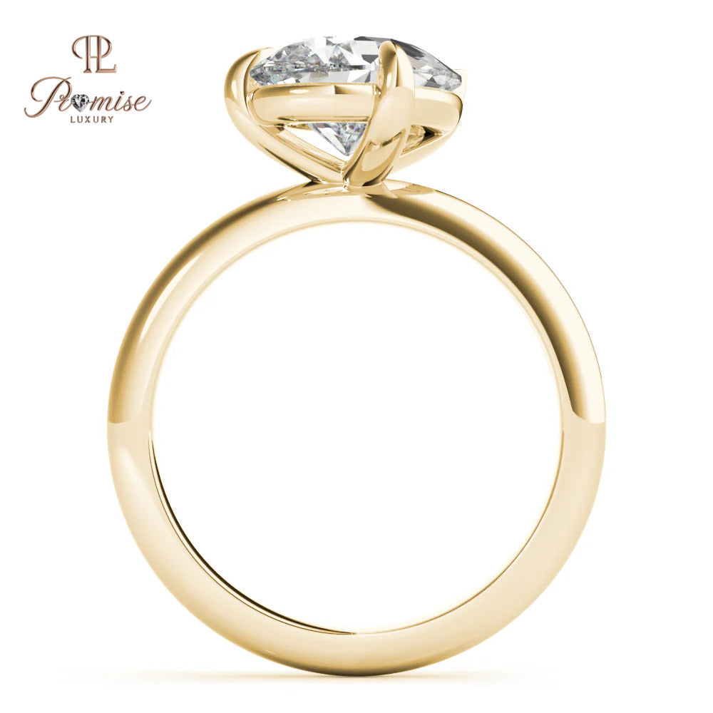 Antique Tilted Pear Elegant Ring – Solitaire Diamond Engagement Ring