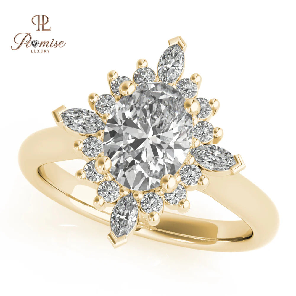 Vintage Inspired Oval Engagement Ring – Wedding Bridal Ring