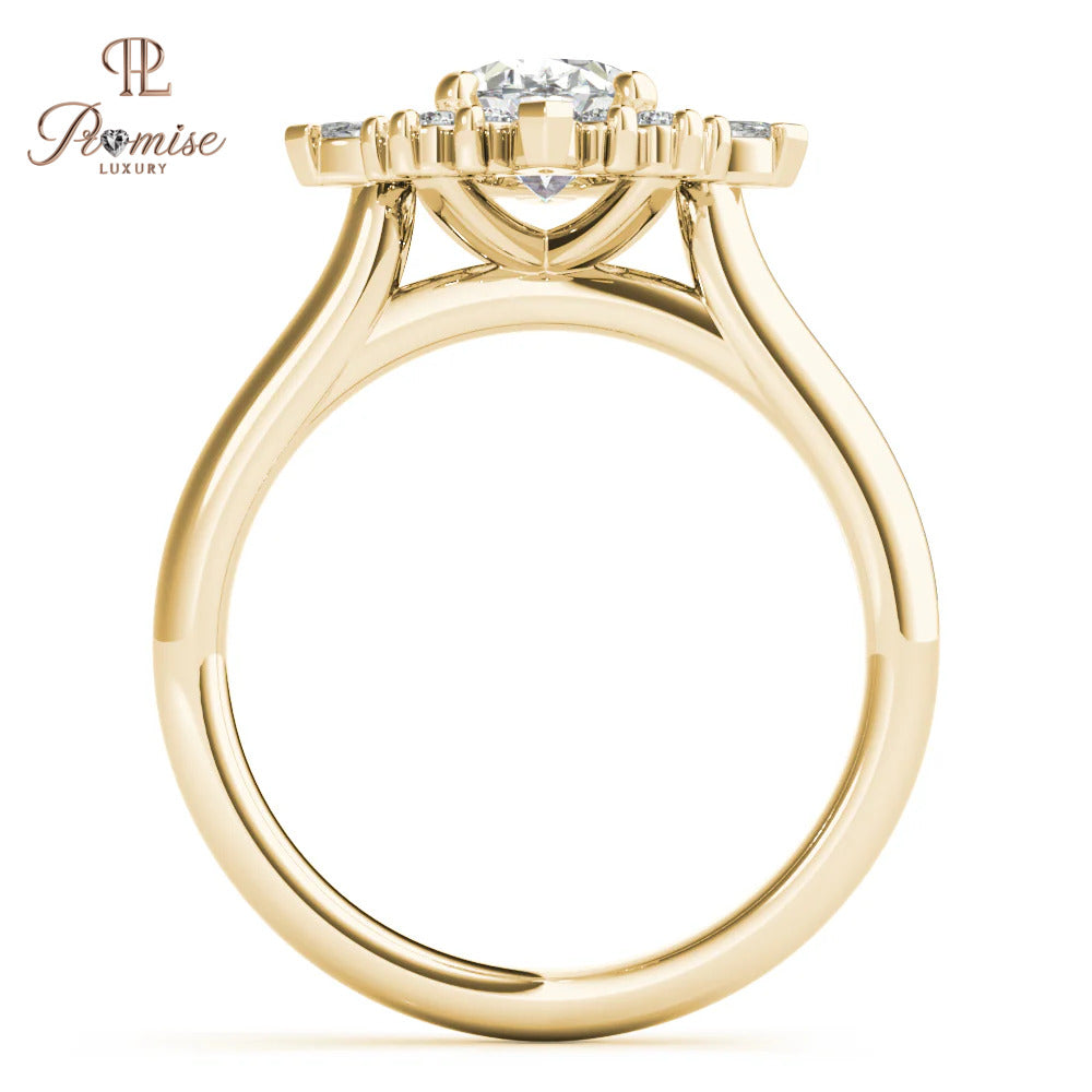 Vintage Inspired Oval Engagement Ring – Wedding Bridal Ring