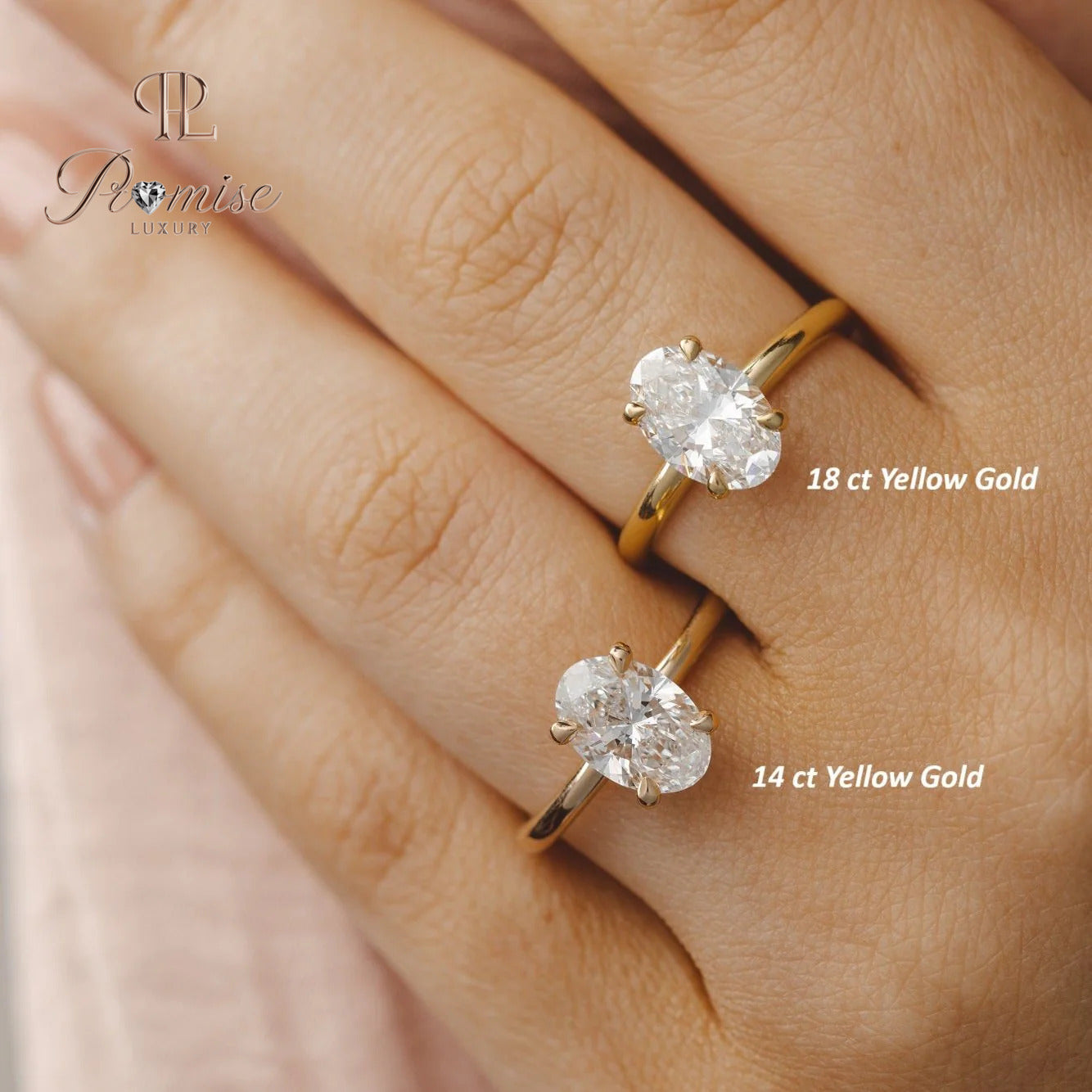 Classic Oval cut lab grown Diamond Solitaire Engagement Ring, Minimalist 18k Gold Wedding Ring, Gift for her