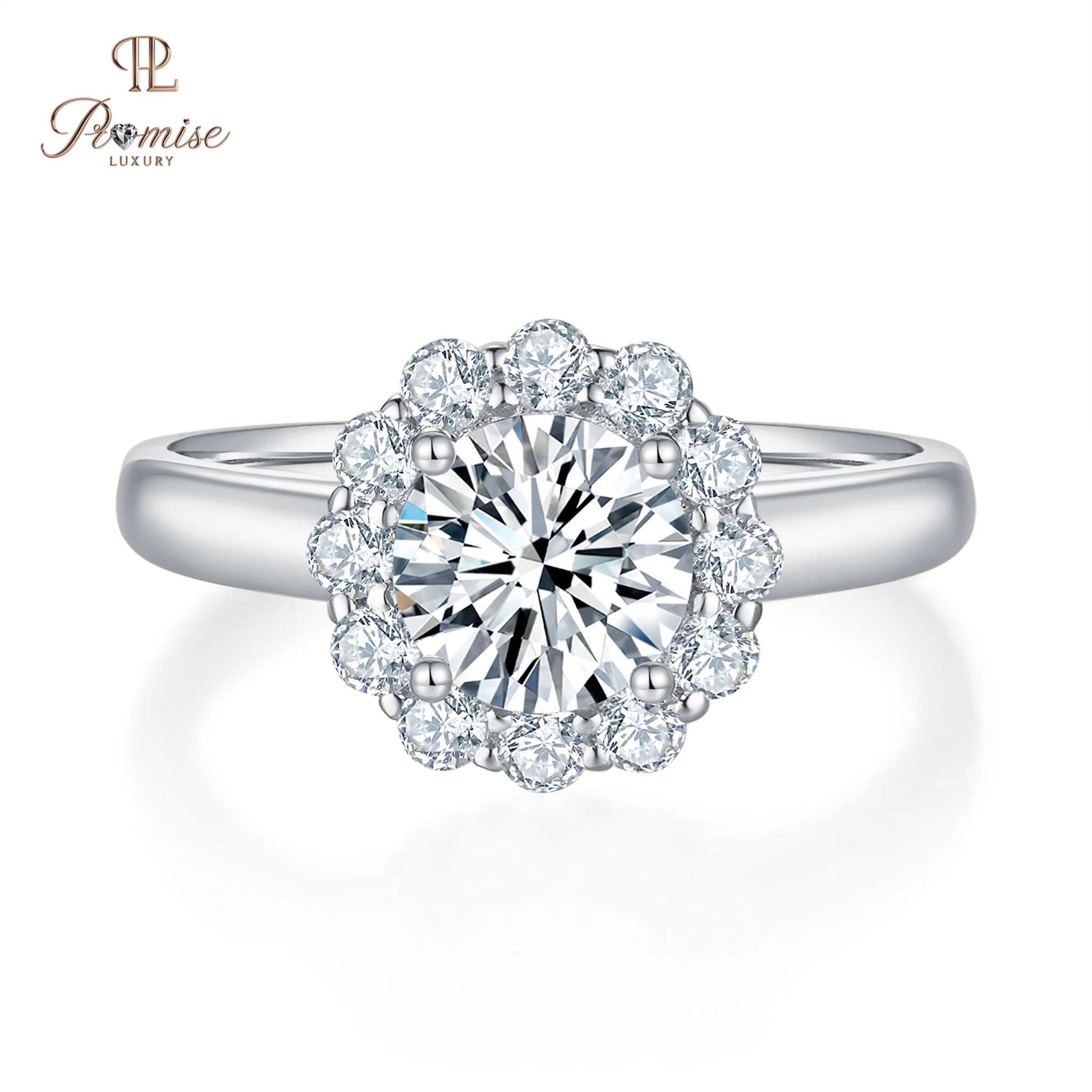 Round Cut Lab Diamond Halo Ring – Modern Bridal Design