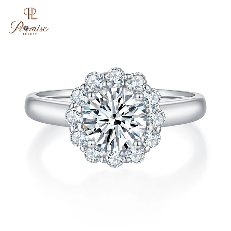 Round Cut Lab Diamond Halo Ring – Modern Bridal Design