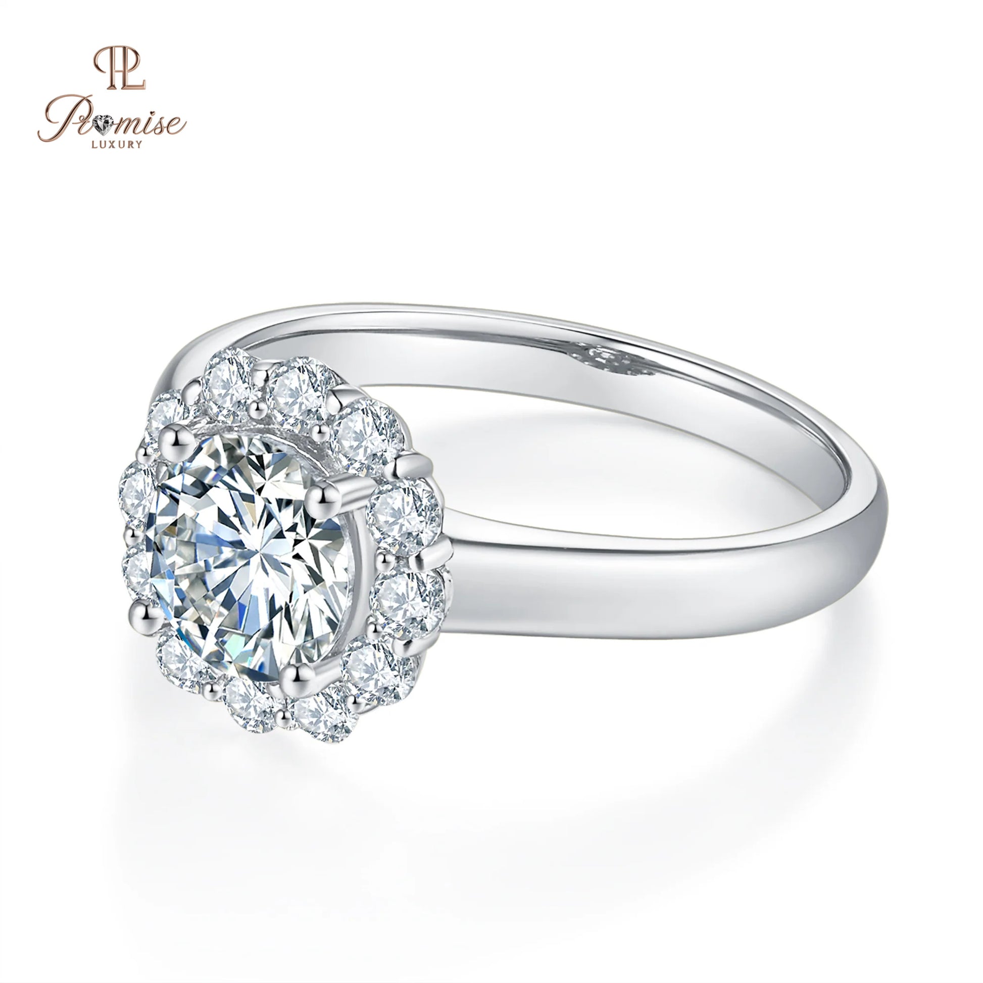 Round Cut Lab Diamond Halo Ring – Modern Bridal Design