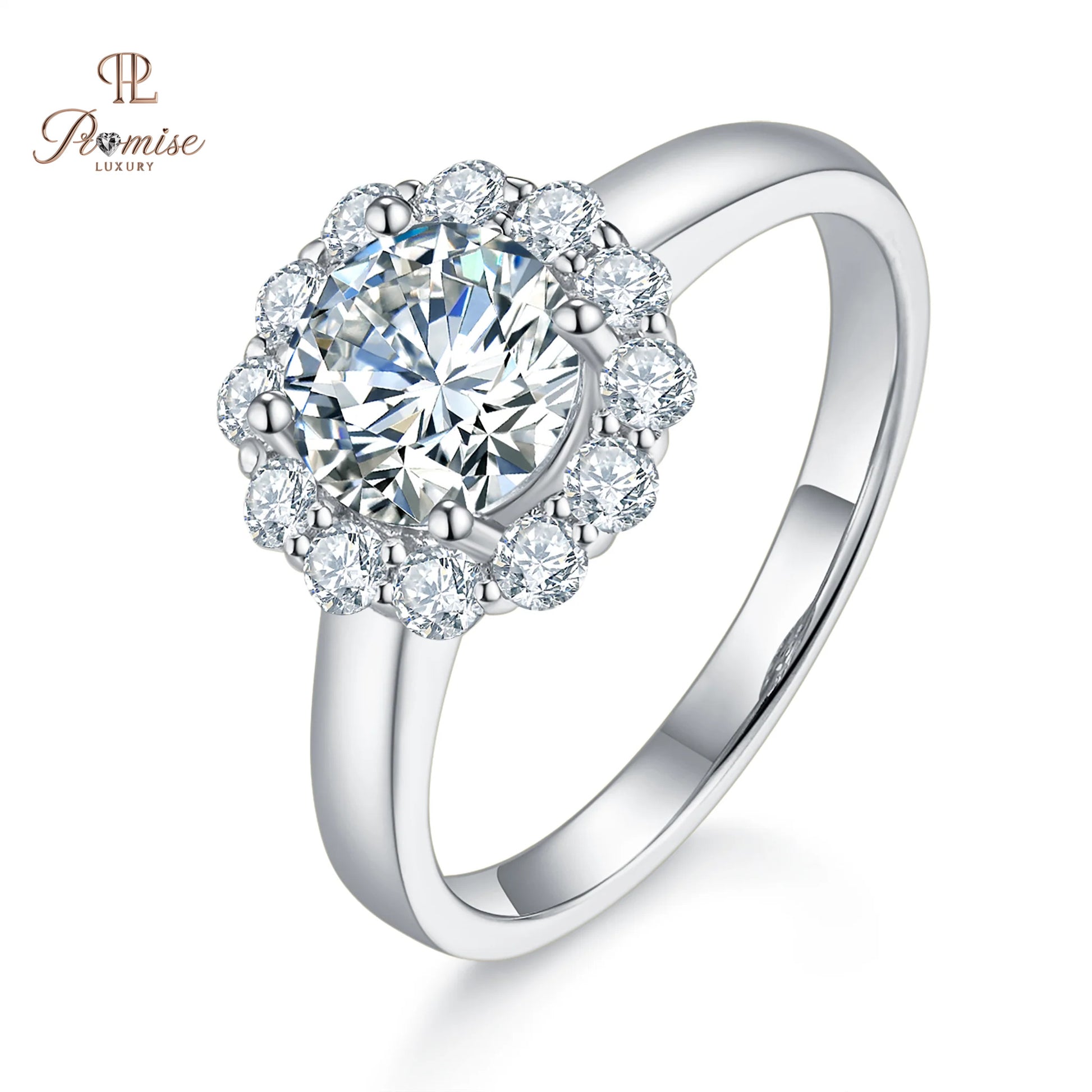 Round Cut Lab Diamond Halo Ring – Modern Bridal Design